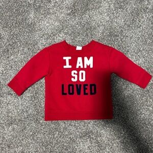 Old Navy Red Kids Sweatshirt with 'I Am So Loved' Design
